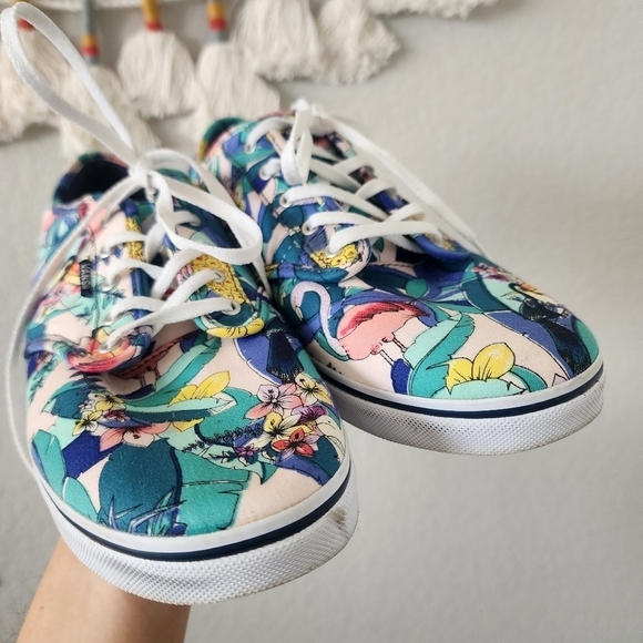 Vans Toucan Floral Tropical Flamingo Low Top Blue Sneaker Comforf Walking 11 - Picture 3 of 11